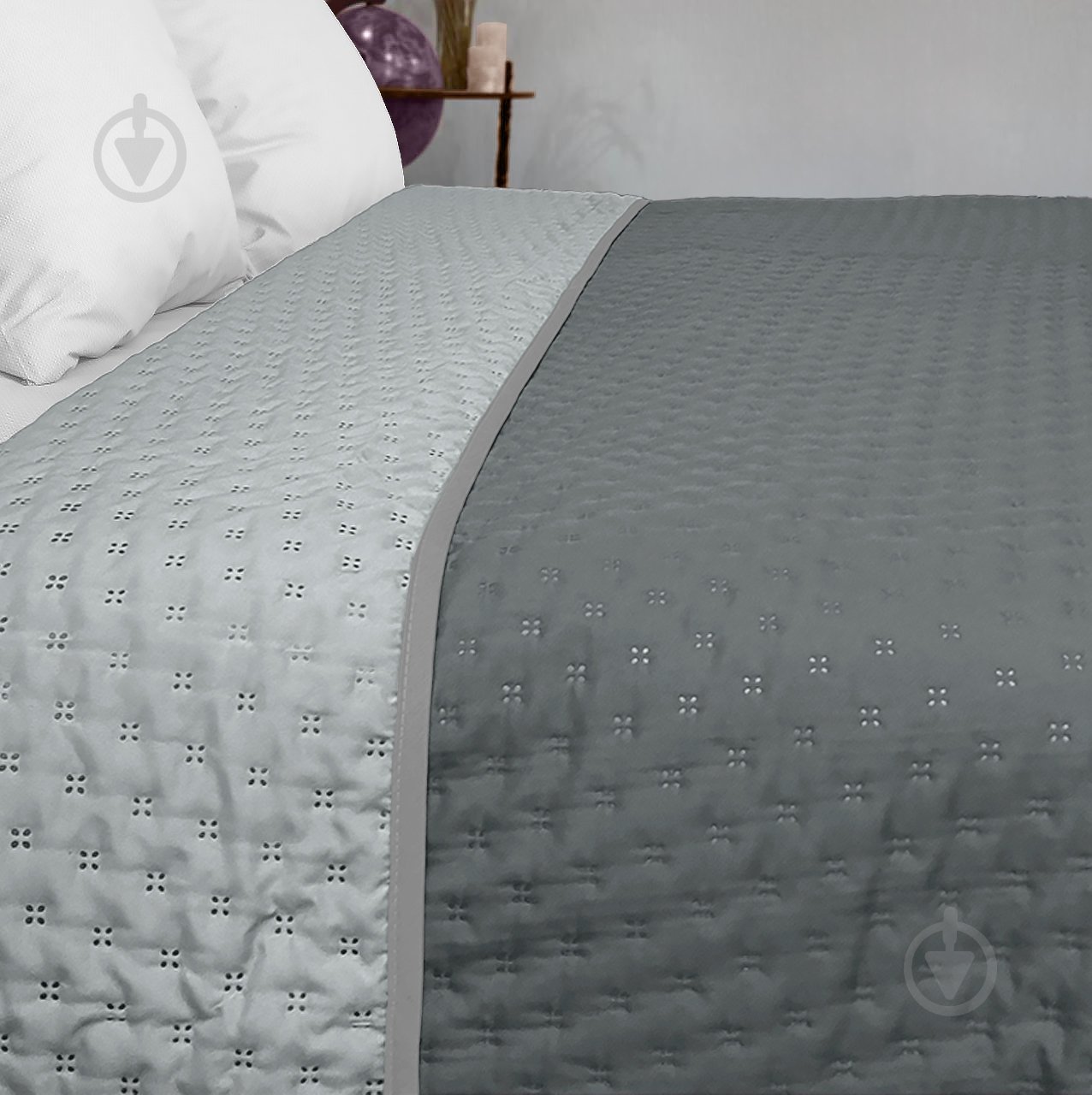 Покривало Monument/Glacier Grey DOTS 200x210 см Zastelli сірий - фото 1 Покривало Monument/Glacier Grey DOTS 200x210 см Zastelli сірий - фото 1