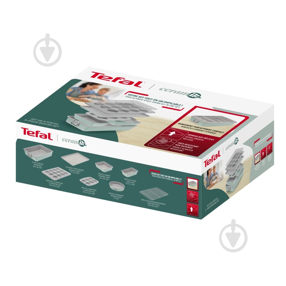 Набор для выпекания Tefal Ceramik 8 предметов J175S804 - фото 9 Набор для выпекания Tefal Ceramik 8 предметов J175S804 - фото 9