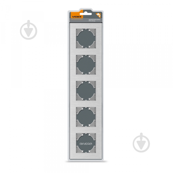 Рамка п'ятимісна Videx Binera горизонтальна срібний VF-BNFRA5H-SL - фото 2 Рамка п'ятимісна Videx Binera горизонтальна срібний VF-BNFRA5H-SL - фото 2