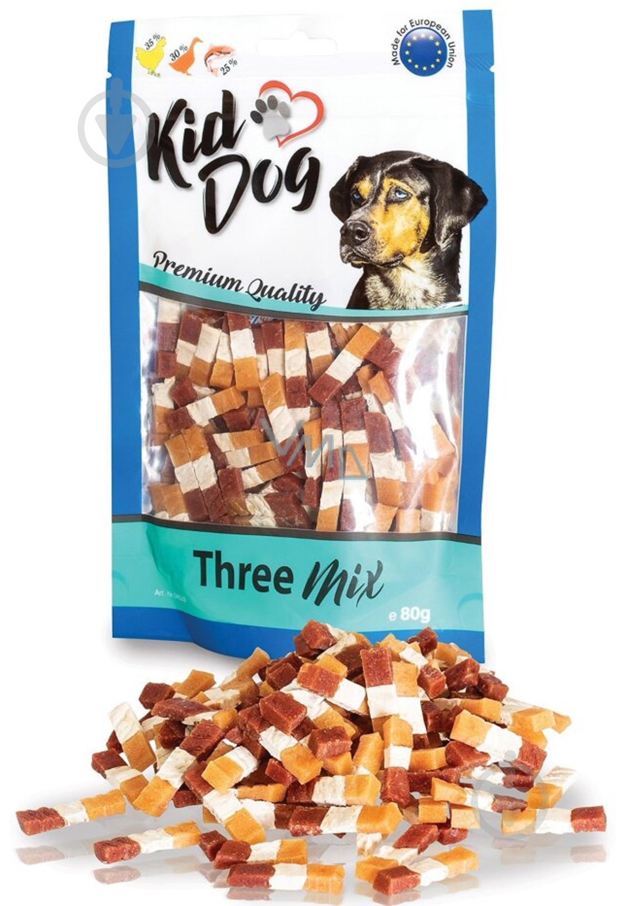 Лакомство KidDog микс курицы утки и трески 80 г - фото 1 Лакомство KidDog микс курицы утки и трески 80 г - фото 1