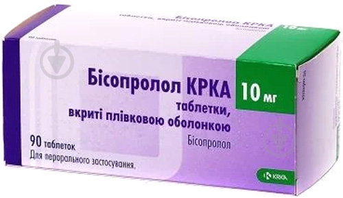 Бисопролол КРКА №90 (10х9) таблетки 10 мг - фото 1 Бисопролол КРКА №90 (10х9) таблетки 10 мг - фото 1