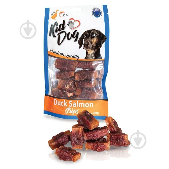 Лакомство KidDog стрипсы с уткой и лососем 80 г - фото 1