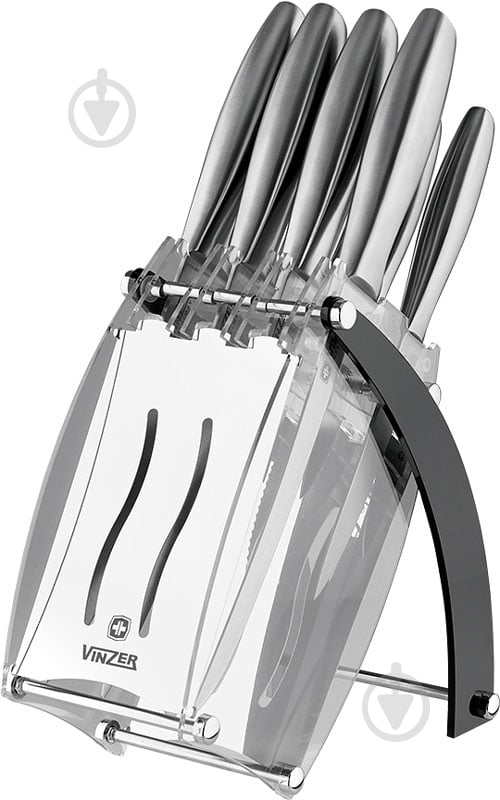 Набор ножей на подставке Vinzer Razor 89112 - фото 1