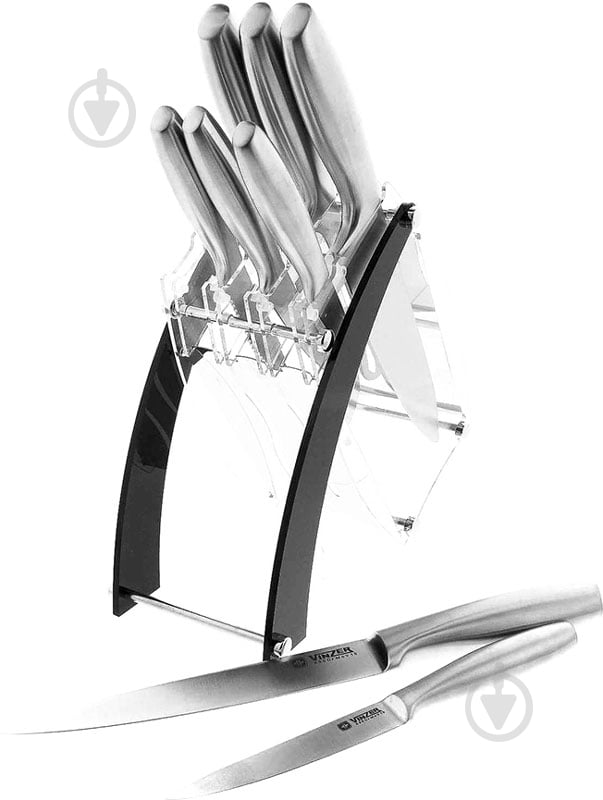 Набор ножей на подставке Vinzer Razor 89112 - фото 2