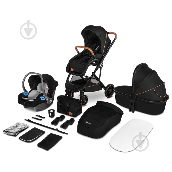 Коляска 3 в 1 Lionelo Riya 3in1 Black Onyx - фото 1