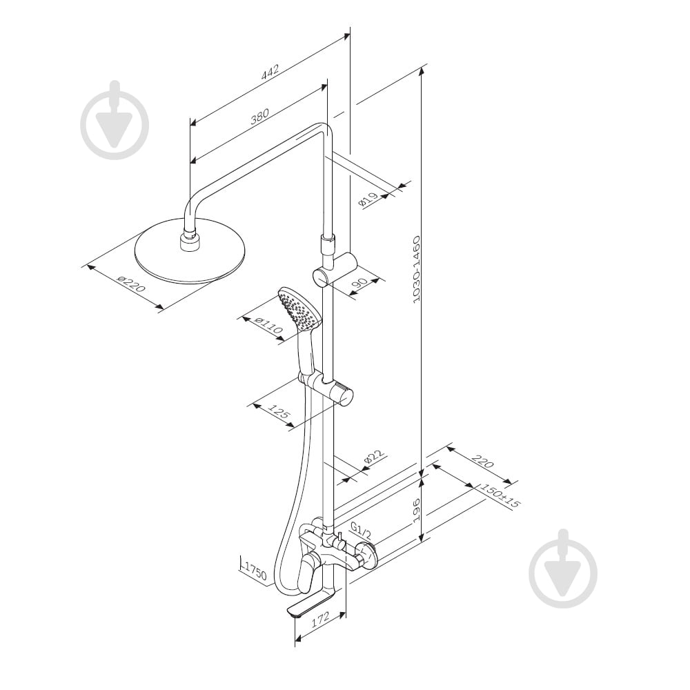 Душевая система AM.PM Sunny F0785C922 - фото 9 Душевая система AM.PM Sunny F0785C922 - фото 9