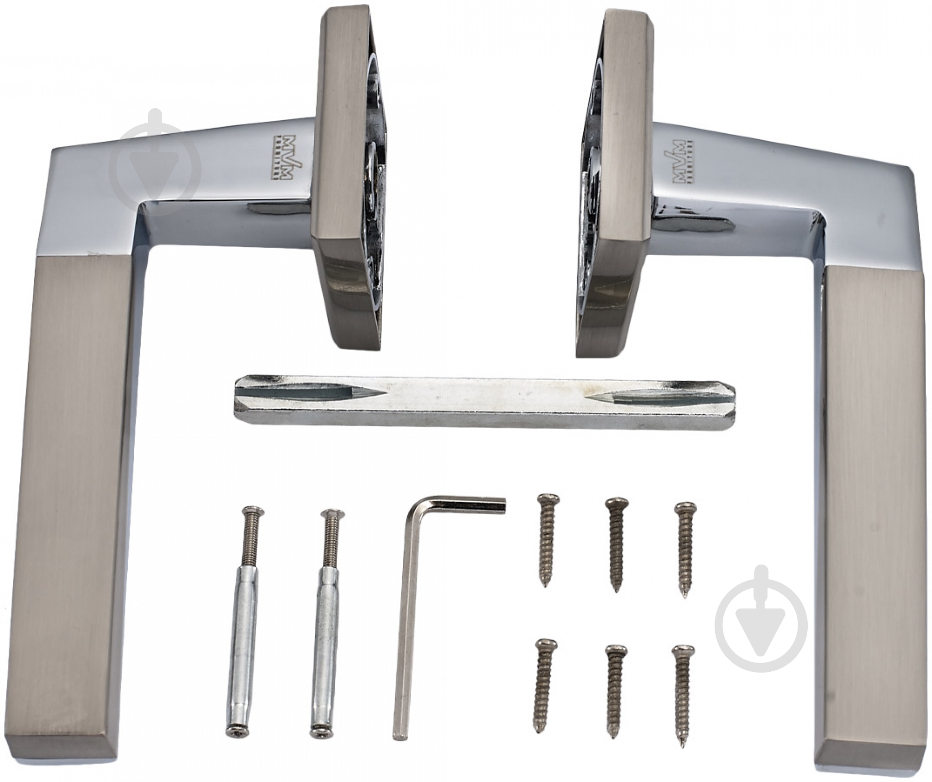 Ручка на розетке MVM Z-1319 матовый никель/хром - фото 4 Ручка на розетке MVM Z-1319 матовый никель/хром - фото 4