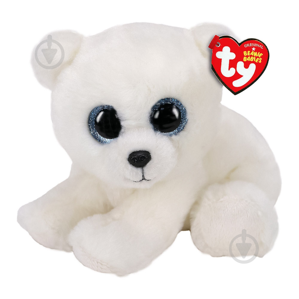 М'яка іграшка TY Beanie babies Ведмежа Арі 15 см білий 40173 - фото 1
