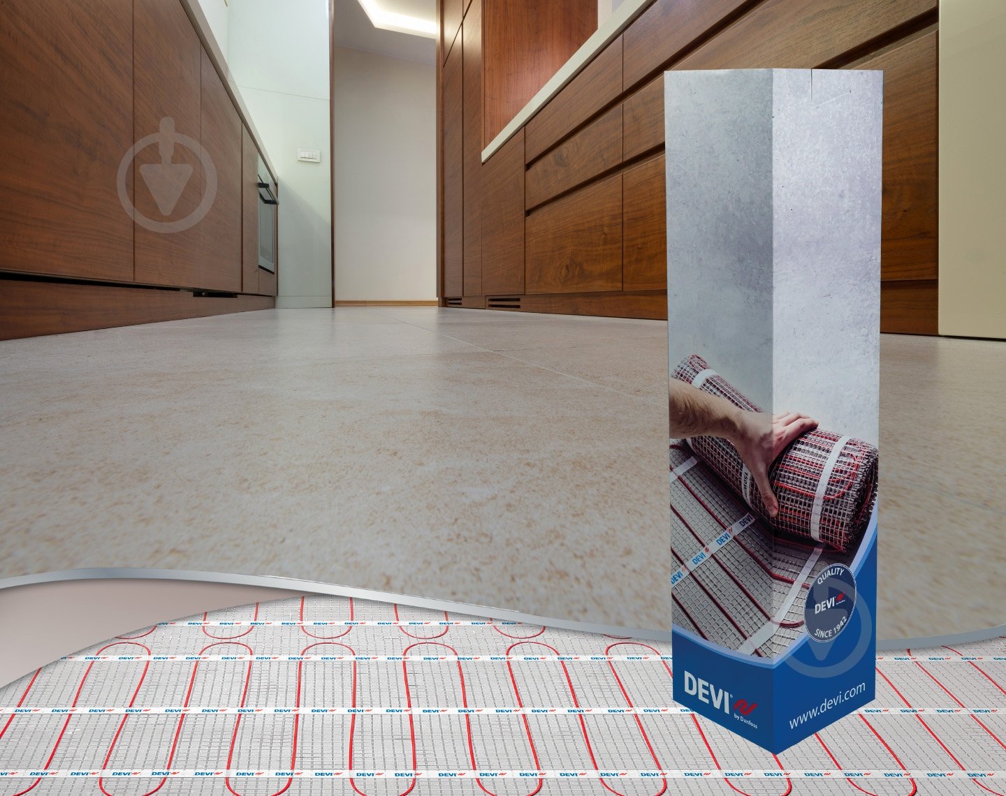 Нагревательный мат DEVI 83030566, 0,5*4 DEVIcomfort 150Т 274 Вт, площадь 2 м.кв. - фото 6 Нагревательный мат DEVI 83030566, 0,5*4 DEVIcomfort 150Т 274 Вт, площадь 2 м.кв. - фото 6