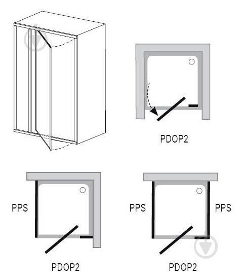 Душевые двери Ravak Pivot PDOP2-120 черный transparent - фото 4