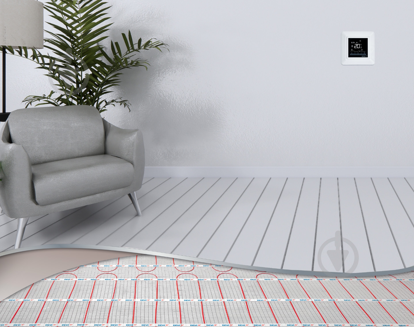 Нагревательный мат DEVI 83030578, 0,5*12 DEVIcomfort 150Т 823 Вт, площадь 6 м.кв. - фото 7
