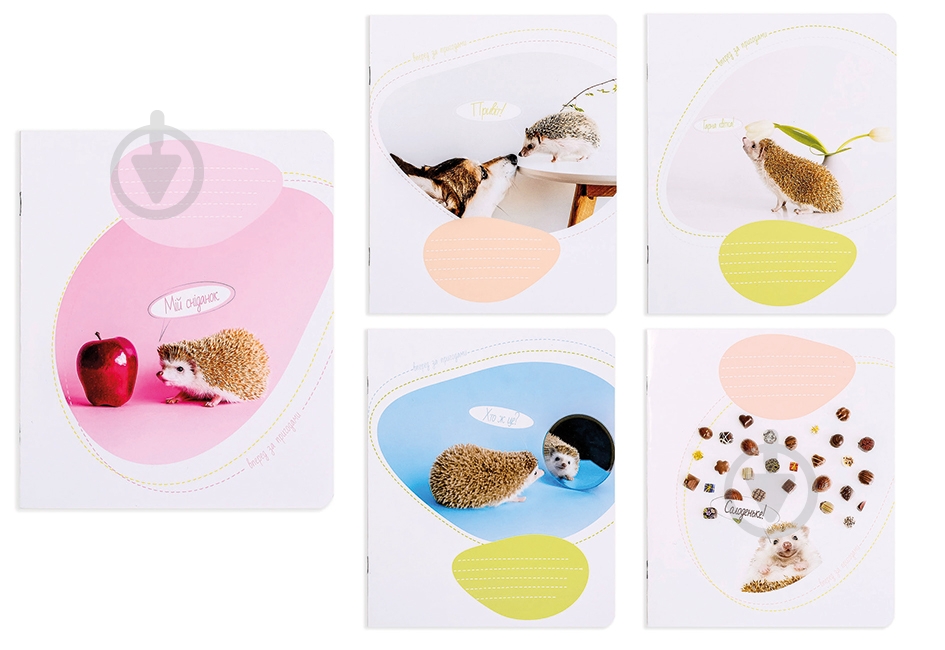 Комплект зошитів Пригоди їжачка 12 аркушів у клітинку 25 шт. Поділля - фото 1