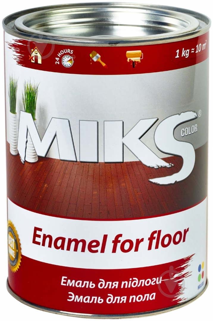 Емаль MIKS Color алкідна для підлоги жовто-коричневий глянець 0,9 кг - фото 2
