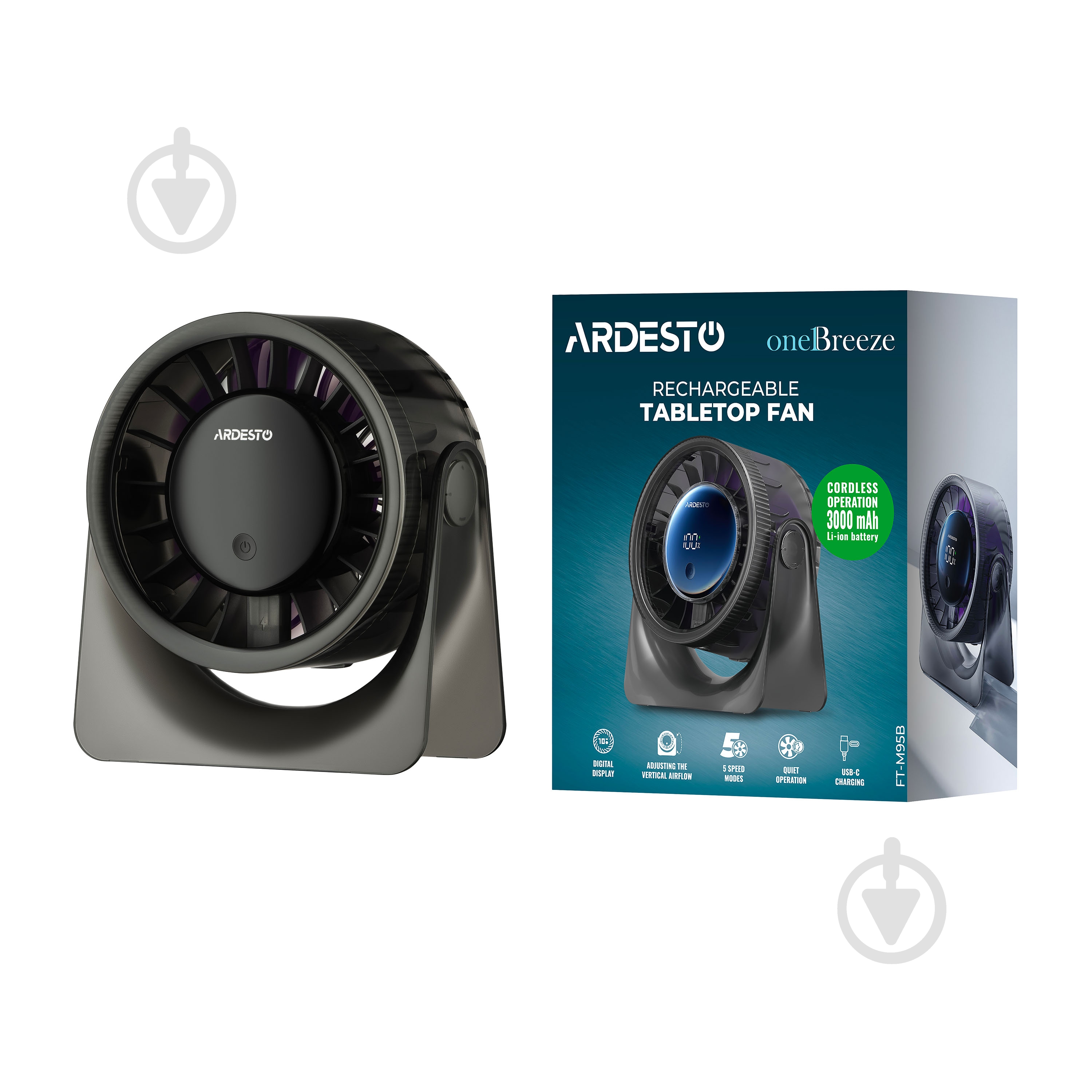 Вентилятор настольный ARDESTO One Breeze FT-M95B - фото 9