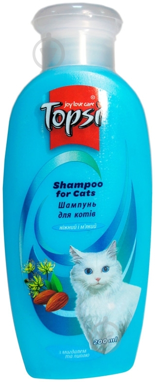 Шампунь Topsi З мигдалем та липою 200 мл для котів - фото 1