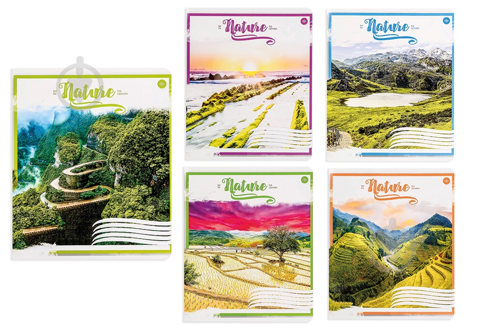 Комплект зошитів Атмосферна природа 24 аркуша в клітку 20 шт. Поділля - фото 1