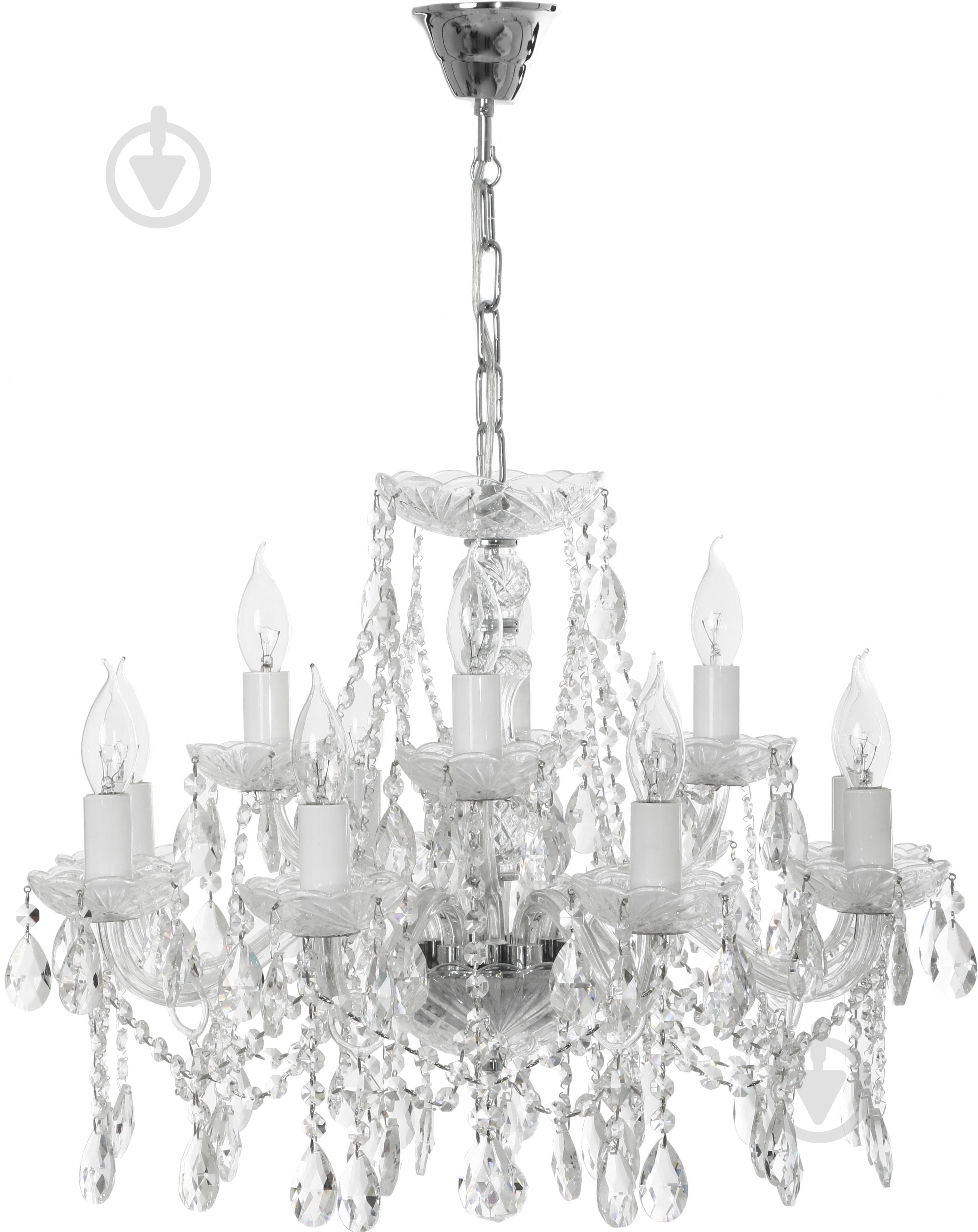 Люстра подвесная Crystal Life 12x40 Вт E14 хром A2320LM-4-8CC - фото 2