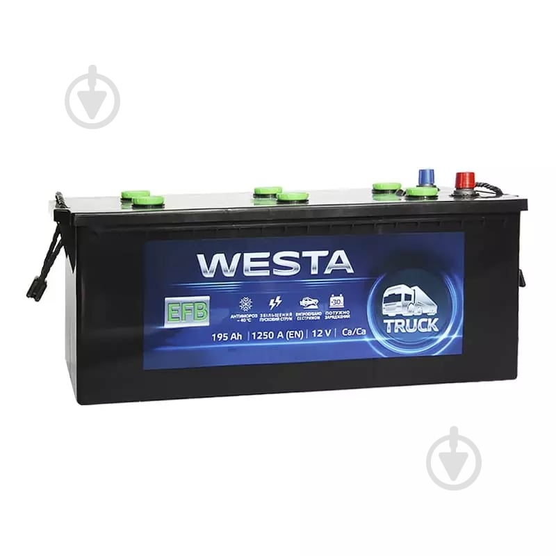 Акумулятор автомобільний Westa EFB 6CT 195Ah 1250A 12V «+» ліворуч (WEFB195) - фото 1
