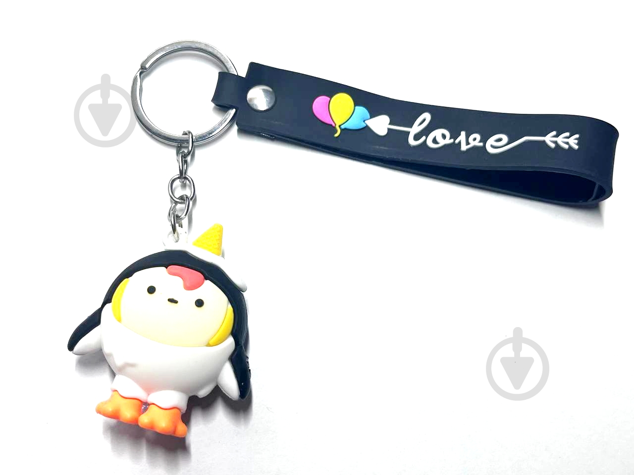Брелок для ключів Eggy пінгвін чорний - фото 2