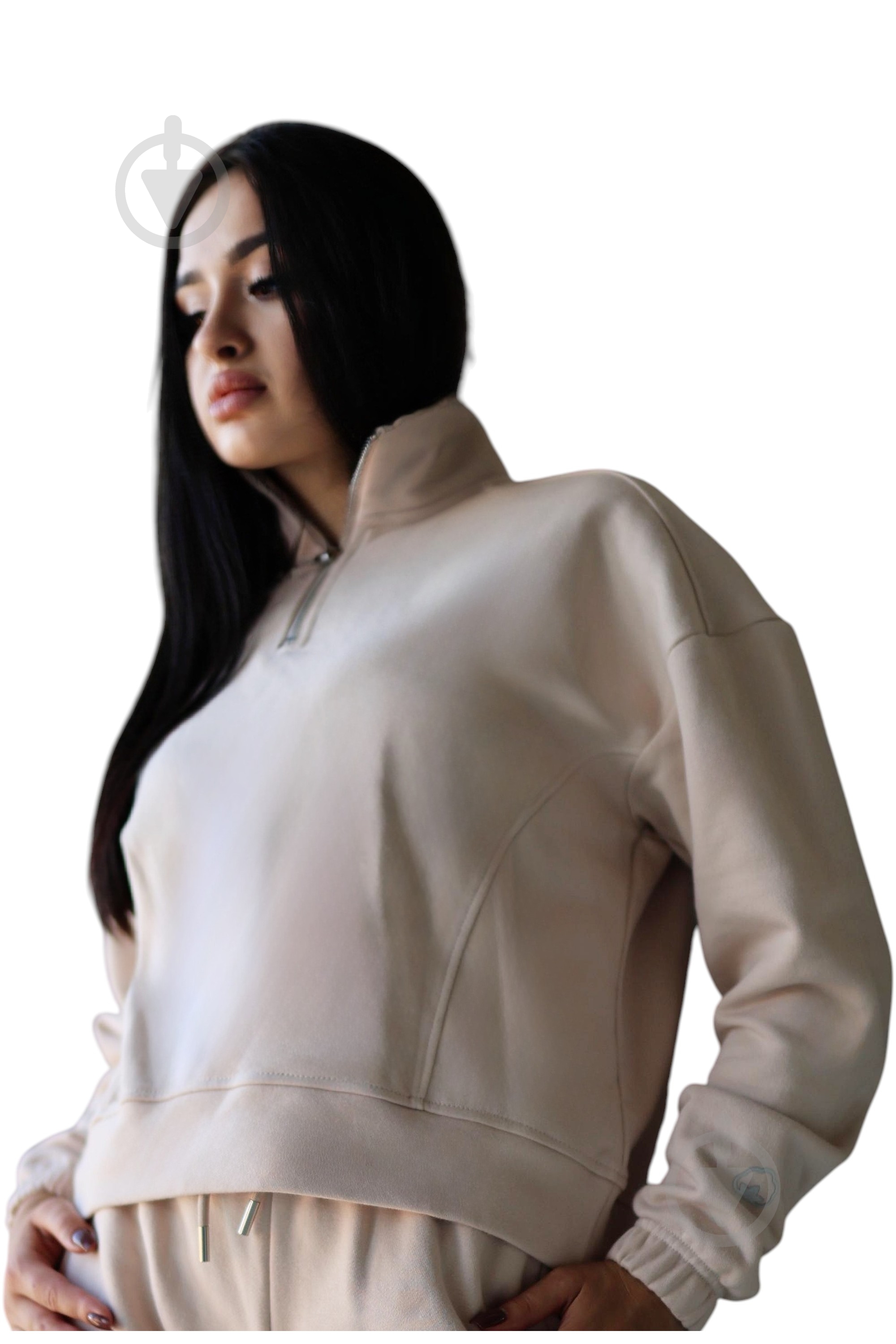 Джемпер ESS HALF ZIP FT BVNW110-126 р.M бежевый - фото 1