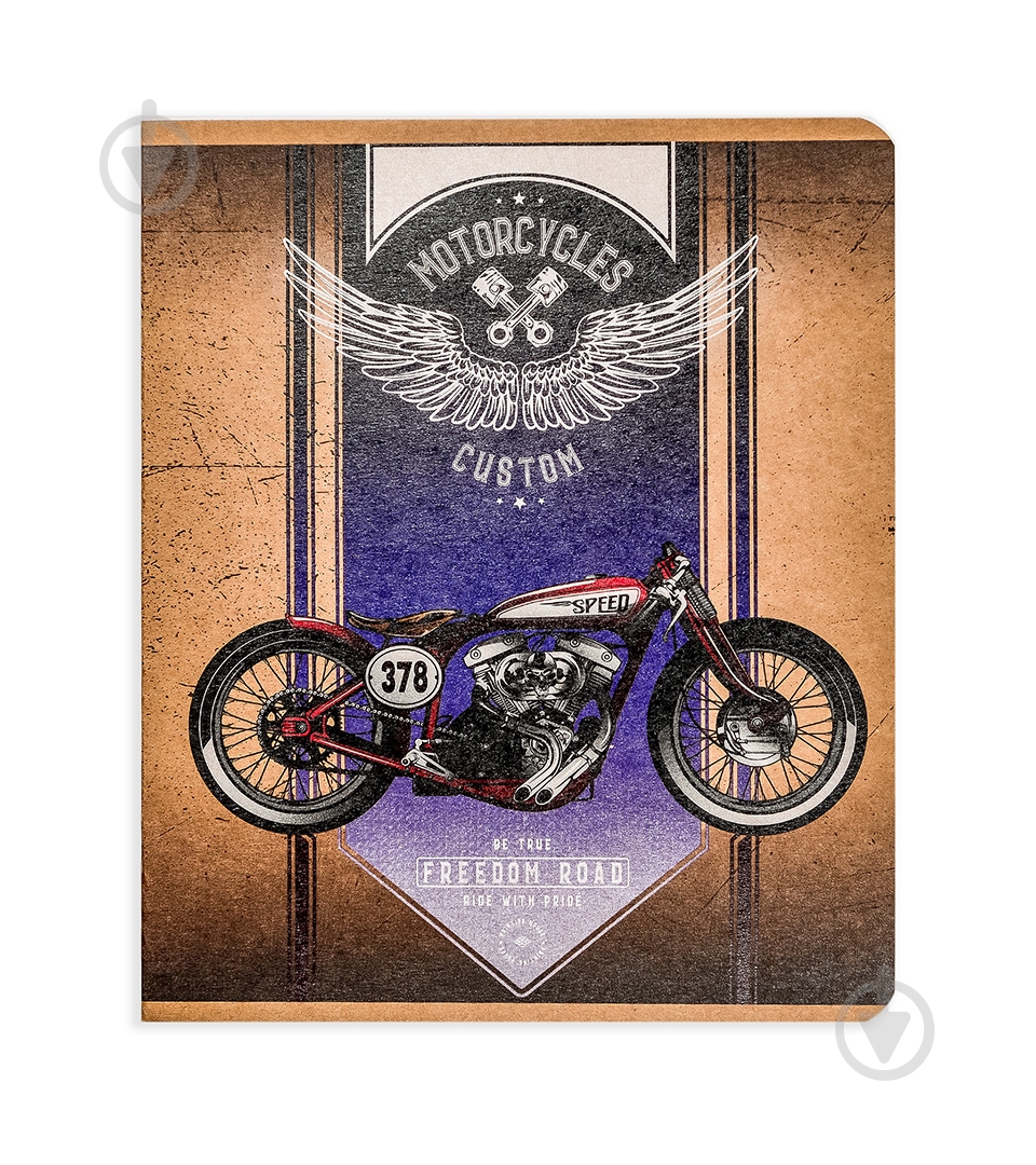 Комплект зошитів Мотоцикли 48 аркушів у клітинку крафт 10 шт. Поділля - фото 3