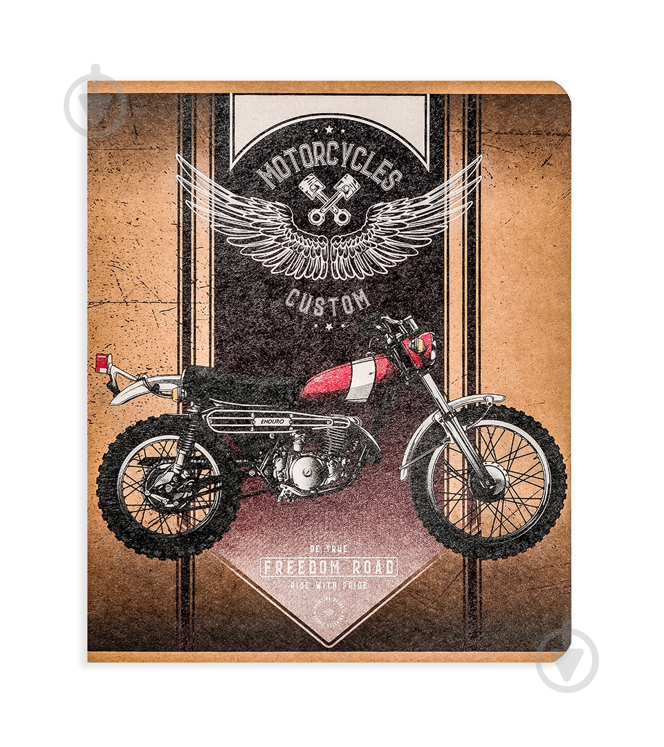 Комплект зошитів Мотоцикли 48 аркушів у клітинку крафт 10 шт. Поділля - фото 4
