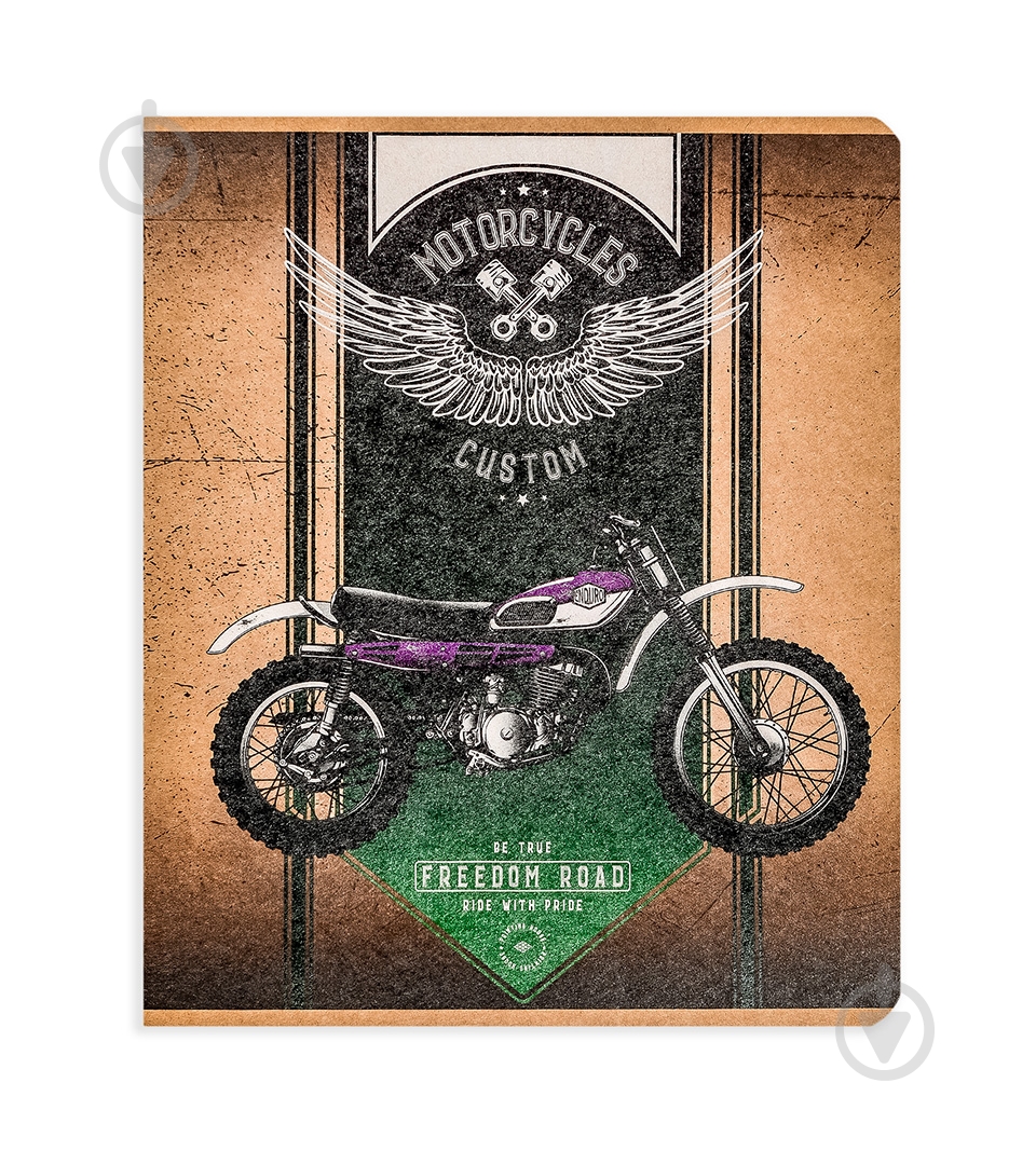 Комплект зошитів Мотоцикли 48 аркушів у клітинку крафт 10 шт. Поділля - фото 6