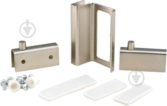 Петля для стекла DC комплект ZS 90 G5 две петли + ручка матовый никель (Сатин) - фото 1