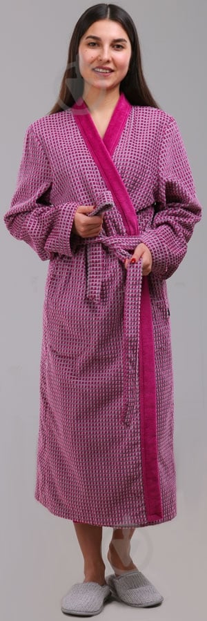 Халат Cawo Checked р. 38 розовый - фото 1