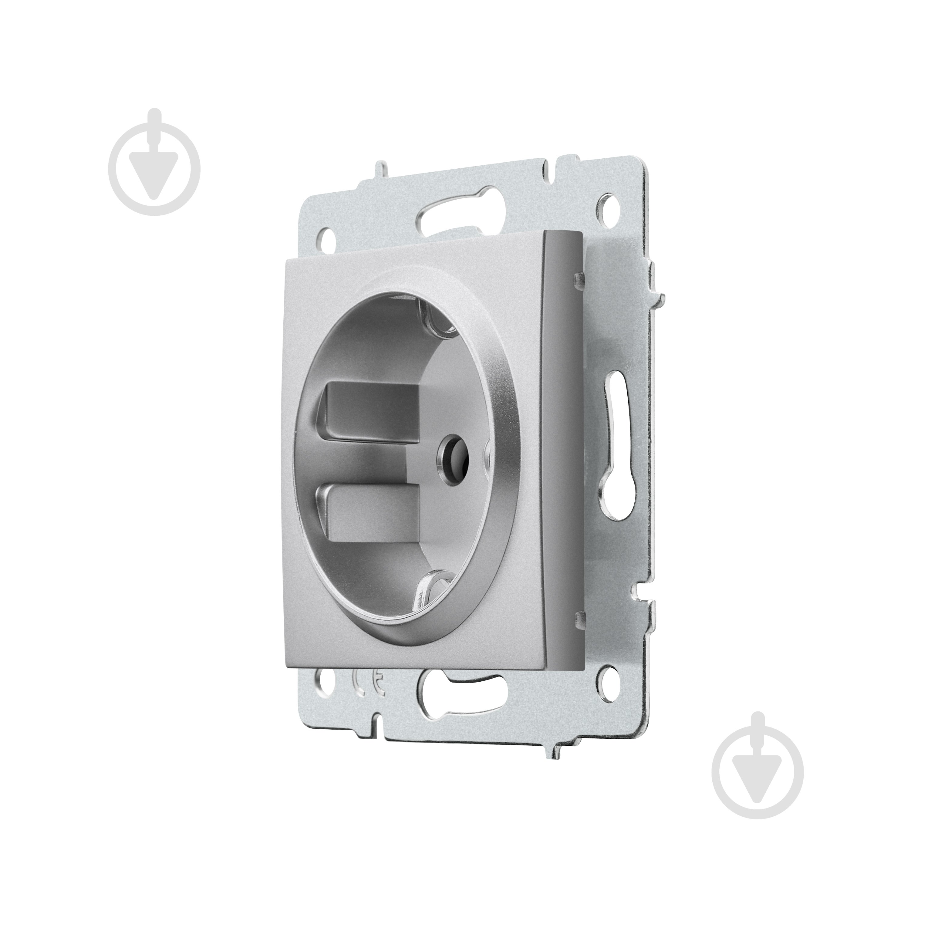 Механизм розетки с заземлением HausMark Stelo IP20 серебро 501-4388-124B - фото 1