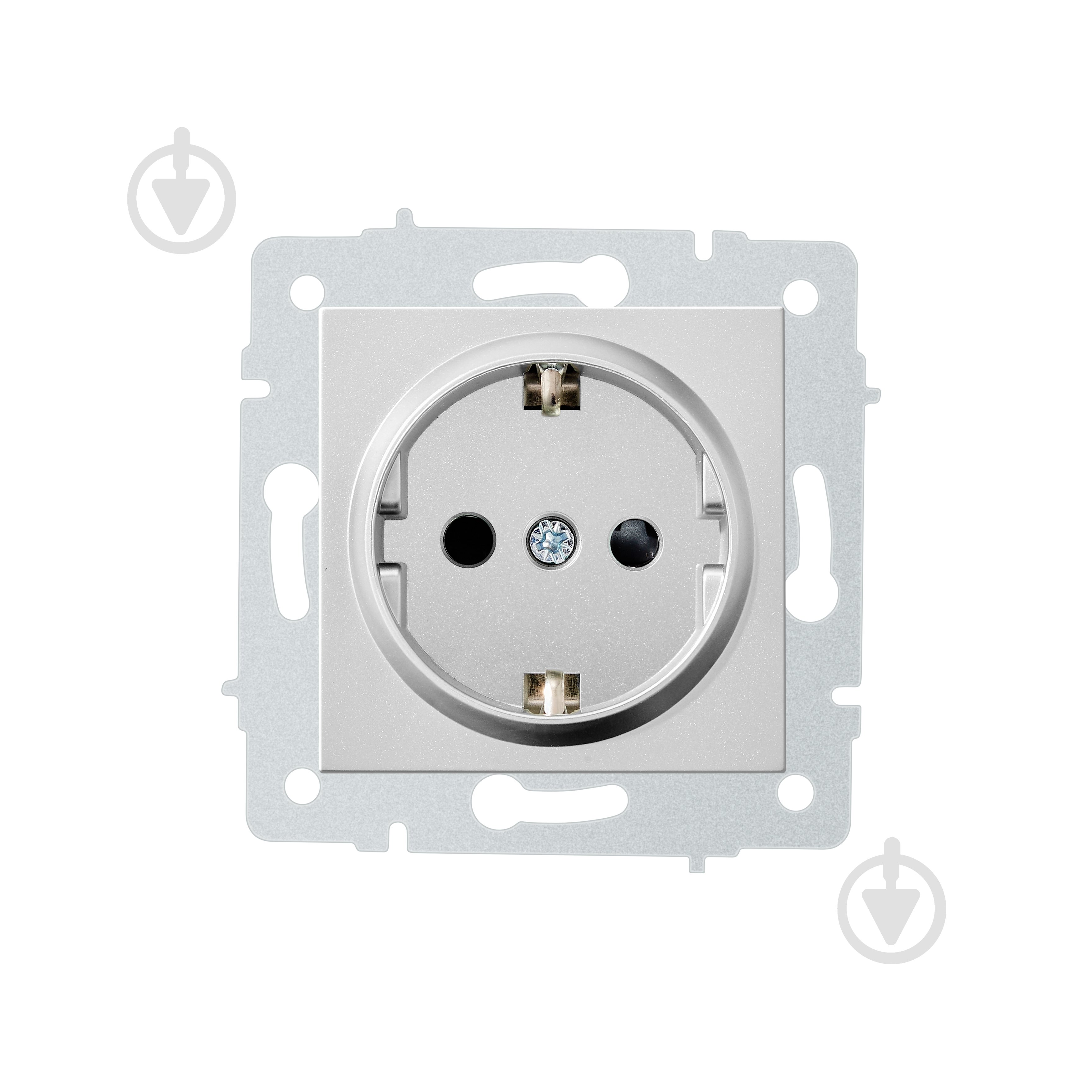 Механизм розетки с заземлением HausMark Stelo IP20 серебро 501-4388-124B - фото 2