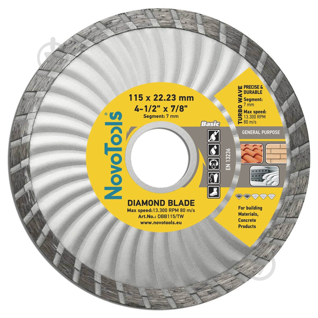 Диск алмазний відрізний Novotools Basic 115x7,0x22,2 DBB115/TW - фото 1 Диск алмазний відрізний Novotools Basic 115x7,0x22,2 DBB115/TW - фото 1