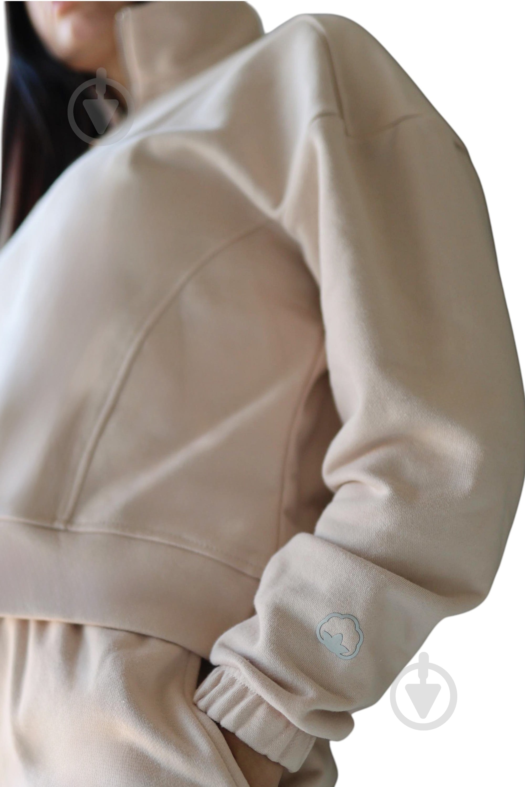 Джемпер ESS HALF ZIP FT BVNW110-126 р.S бежевый - фото 2
