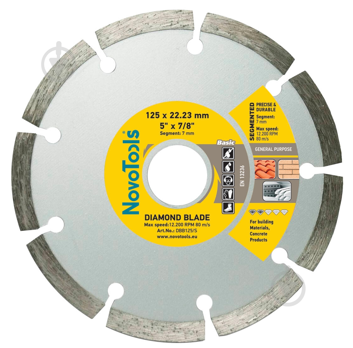 Диск алмазний відрізний Novotools Basic 125x7,0x22,2 DBB125/S - фото 1