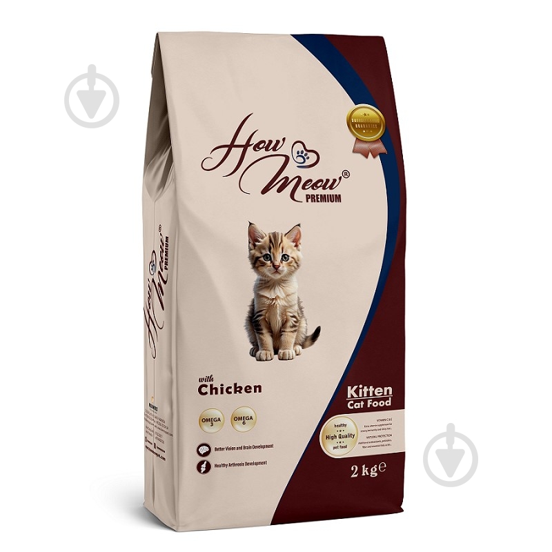 Корм сухий для кошенят How Meow Adult Kitten з куркою 2 кг - фото 1 Корм сухий для кошенят How Meow Adult Kitten з куркою 2 кг - фото 1