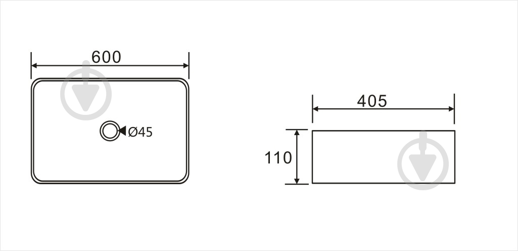 Умывальник Koller Pool KVADRO 600х405 мм - фото 4