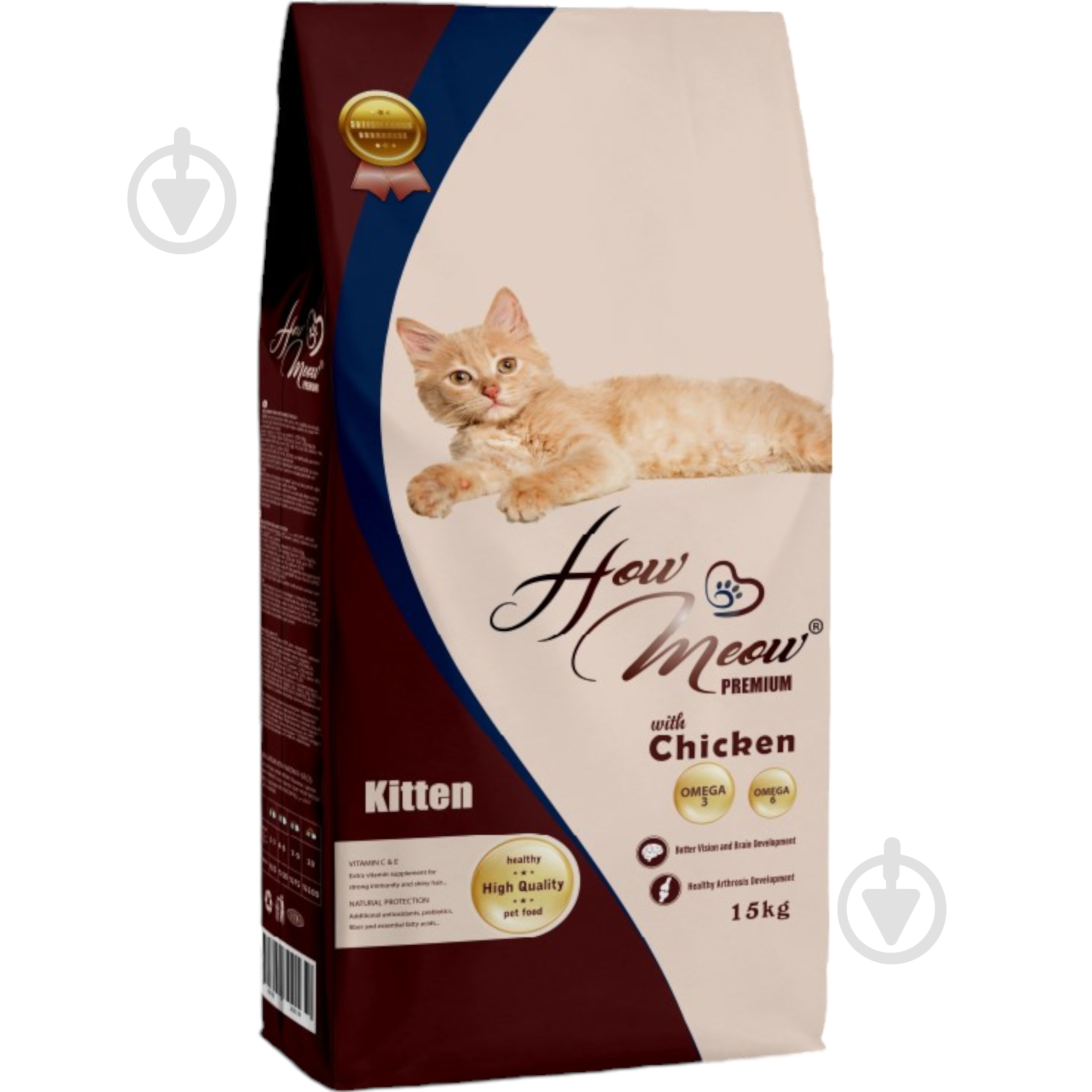 Корм сухий для кошенят How Meow Adult Kitten з куркою 15 кг - фото 1 Корм сухий для кошенят How Meow Adult Kitten з куркою 15 кг - фото 1