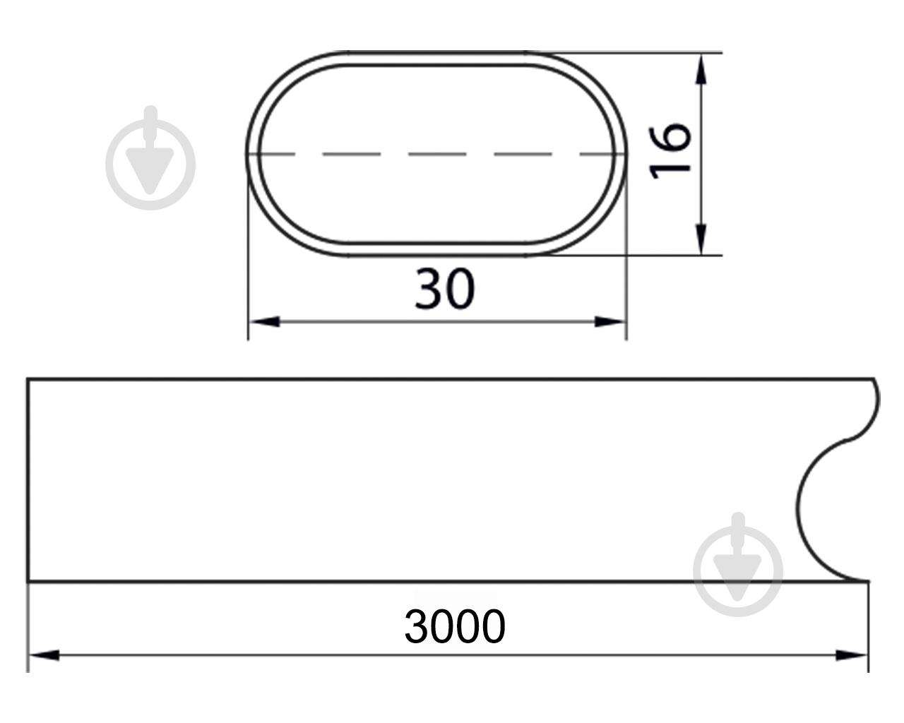 Труба овальна DC 30x15x3000 мм полірований хром хром - фото 2