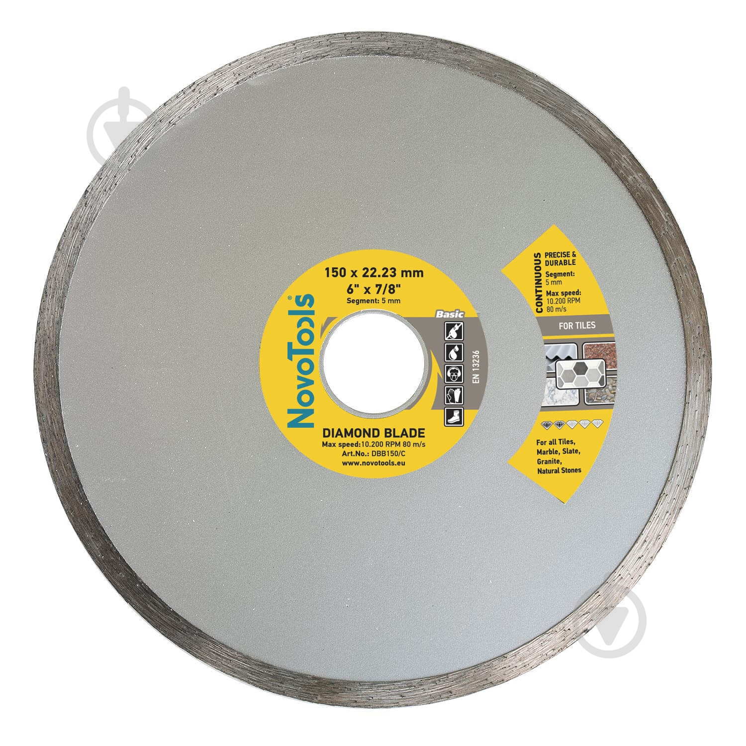 Диск алмазный отрезной Novotools Basic 150x5,0x22,2 DBB150/C - фото 1