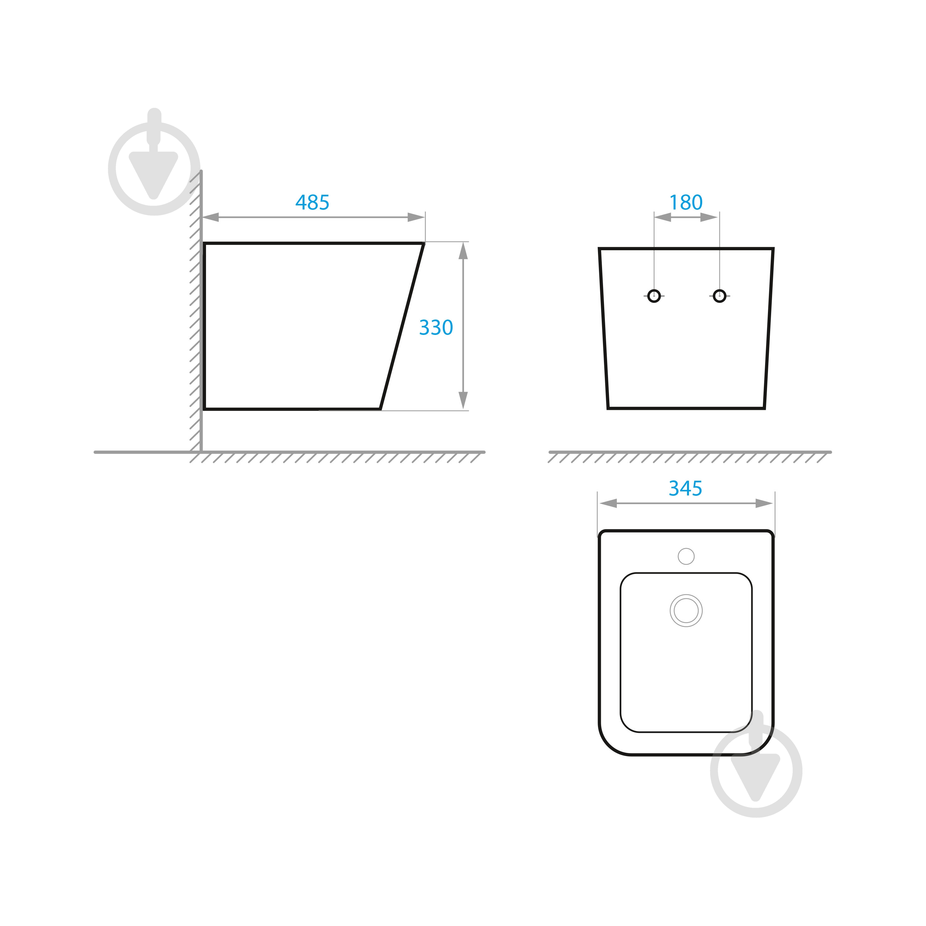 Биде подвесное Koller Pool KVADRO KR-0485-B - фото 4