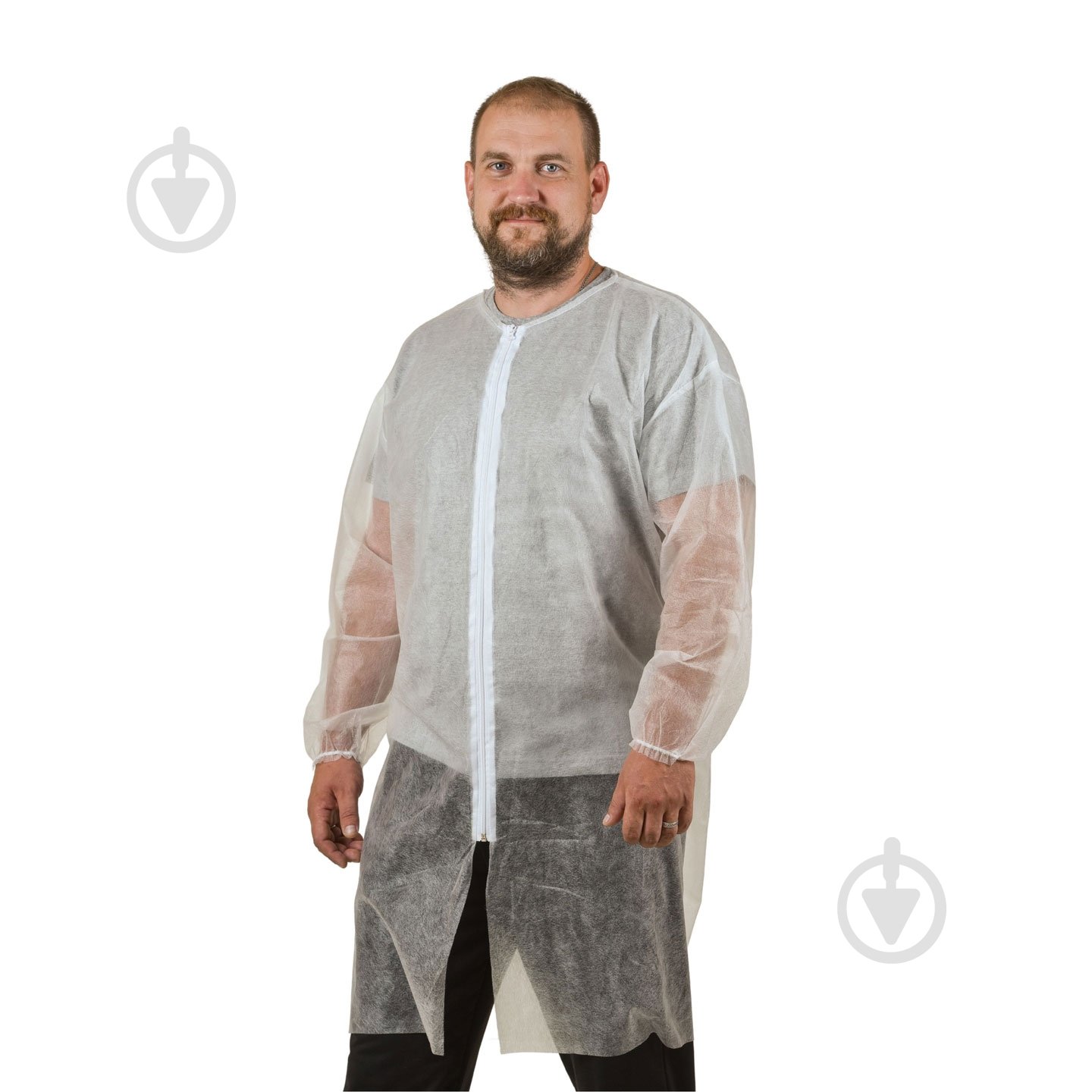 Халат полипропиленовый BeSafe на молнии, 30, 20 р. 3XL рост 3-4 14788 белый - фото 1