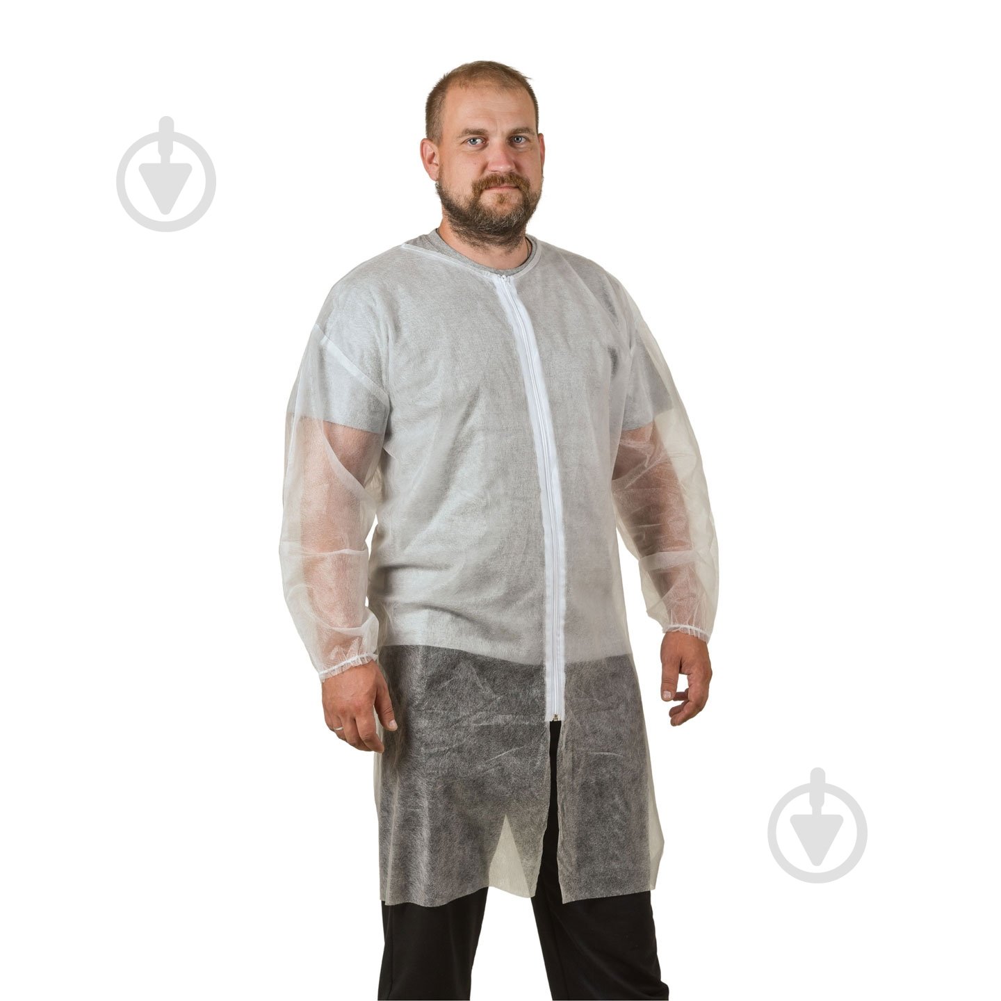 Халат полипропиленовый BeSafe на молнии, 30, 20 р. 3XL рост 3-4 14788 белый - фото 3