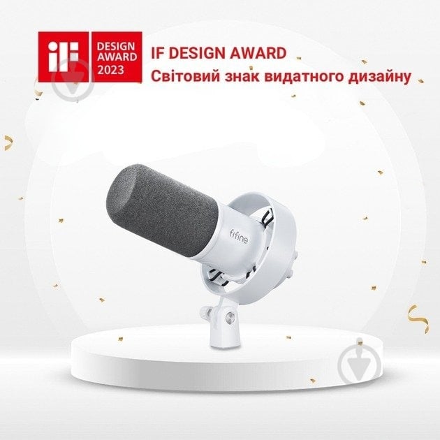 Микрофон FIFINE USB/XLR White (T688W) - фото 6