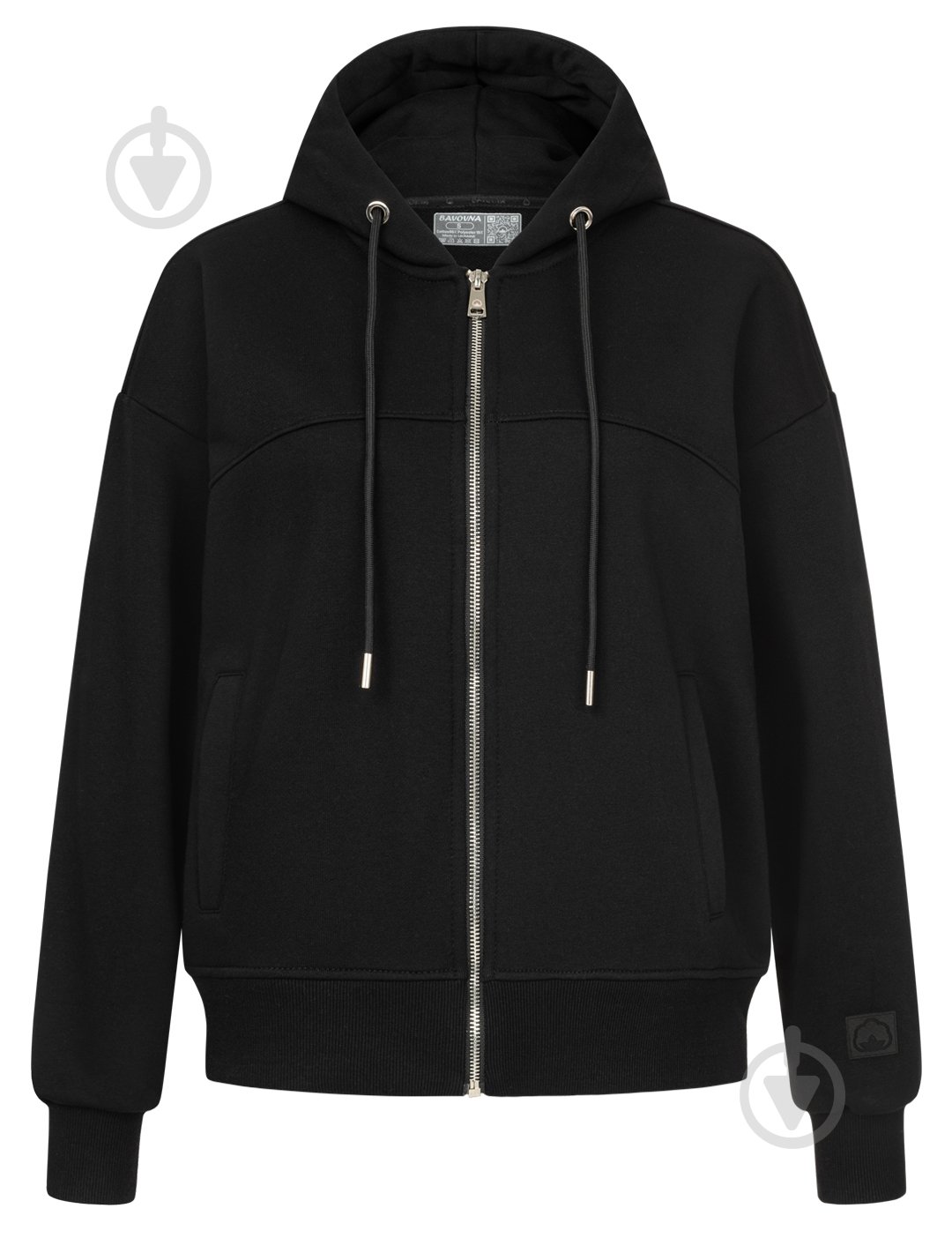 Джемпер BAVOVNA ESS FZ HOODIE FT BVNW109-010 р.S черный - фото 1