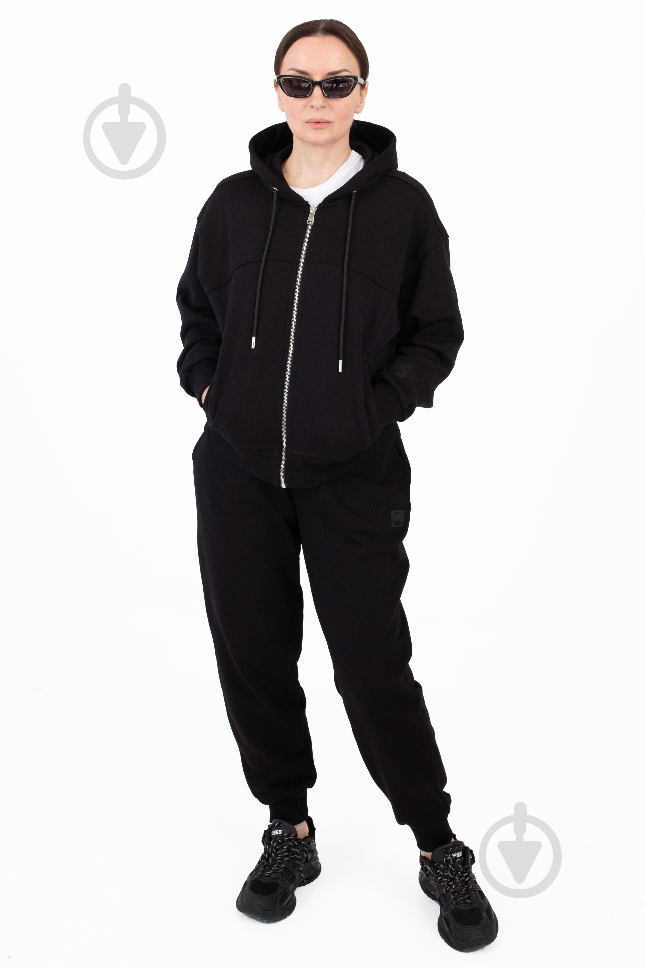 Джемпер BAVOVNA ESS FZ HOODIE FT BVNW109-010 р.S черный - фото 3