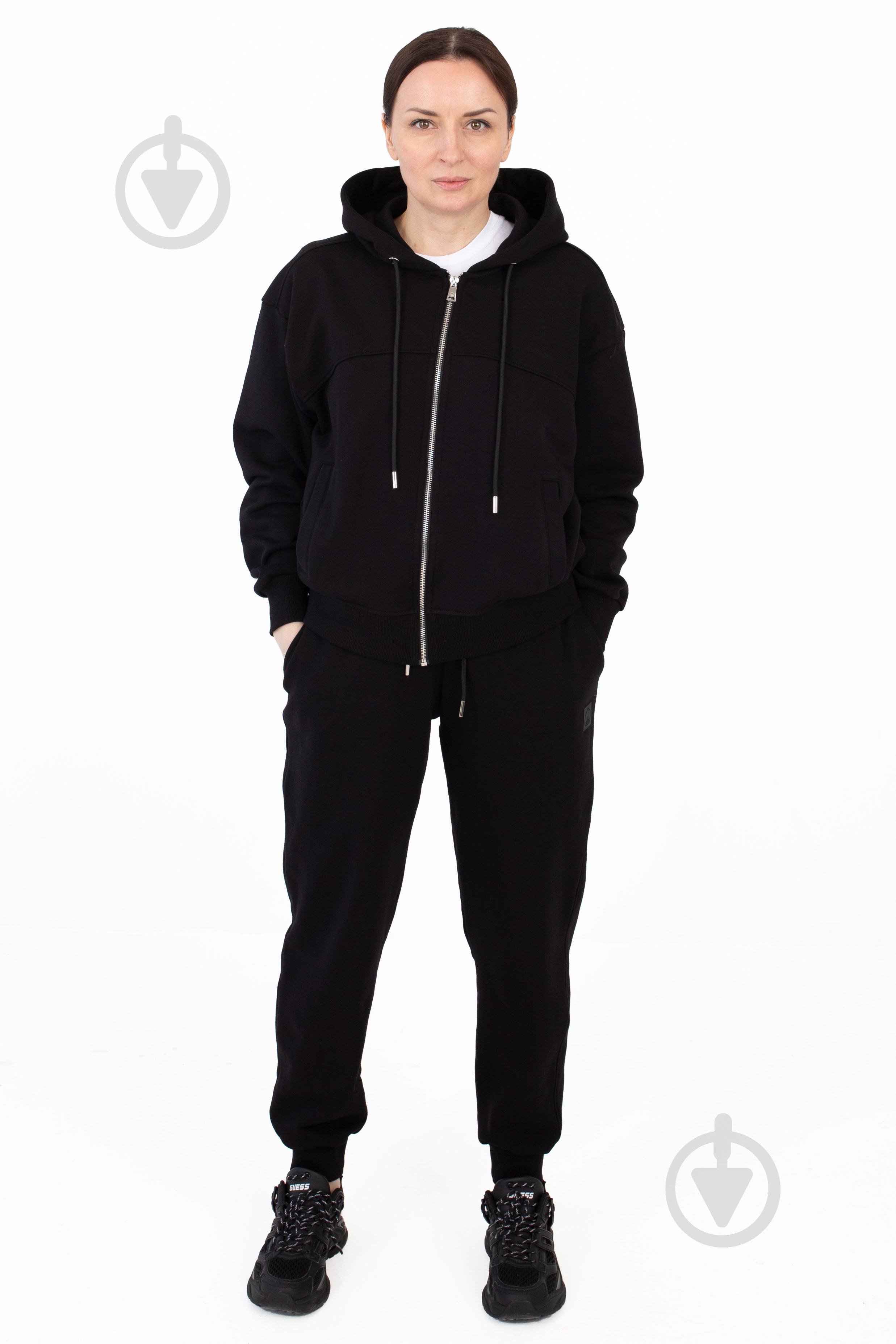 Джемпер BAVOVNA ESS FZ HOODIE FT BVNW109-010 р.S черный - фото 4