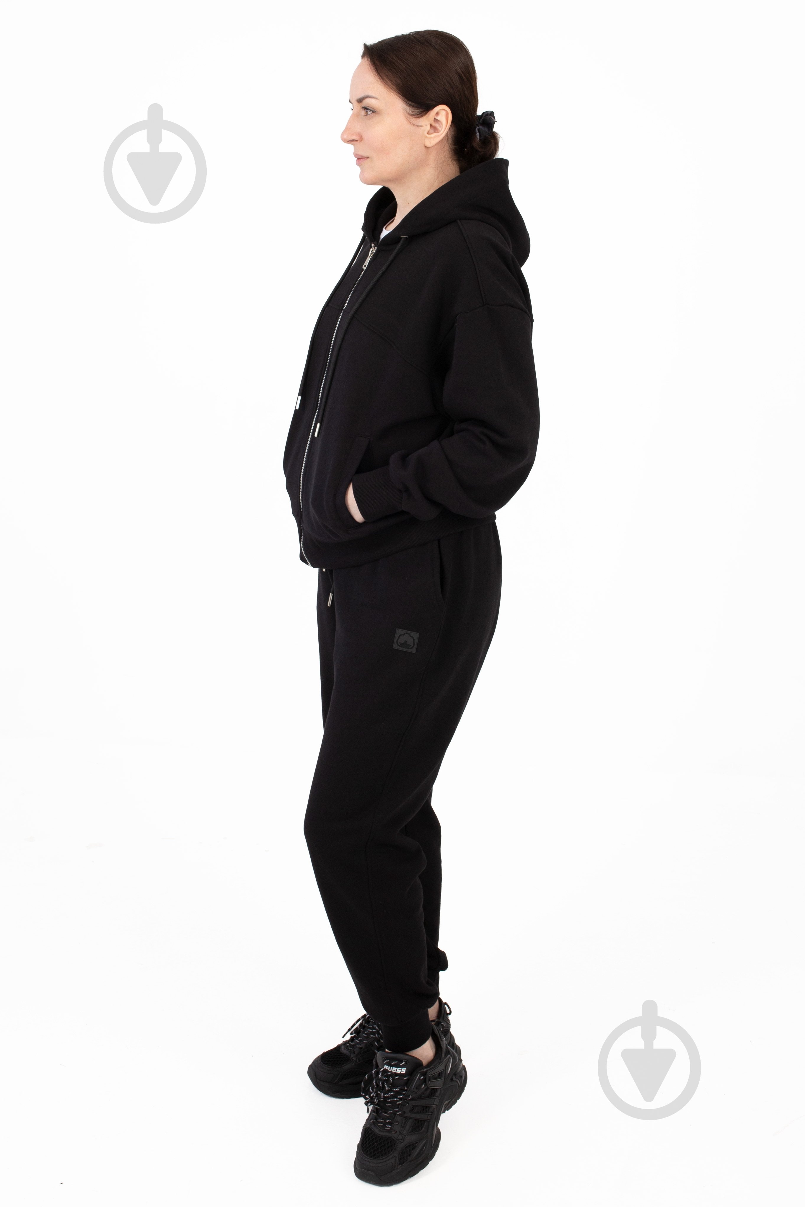 Джемпер BAVOVNA ESS FZ HOODIE FT BVNW109-010 р.S черный - фото 5