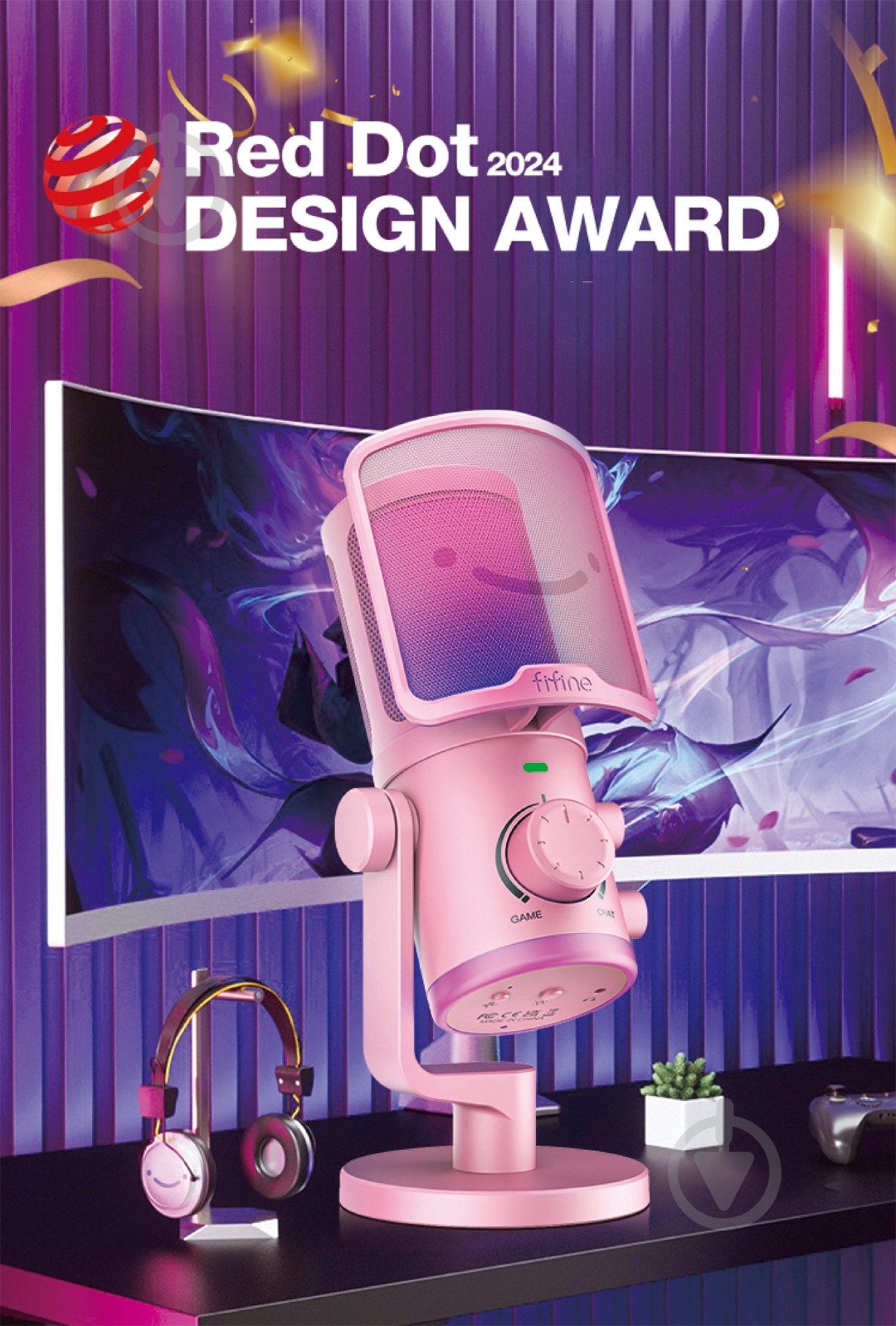 Микрофон FIFINE USB Pink (TAM6P) - фото 7