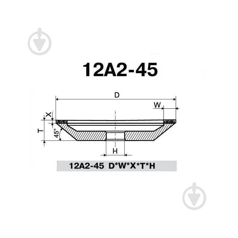 Чашка шлифовальная PDT 12А2-45 150х10х3х40х32 АС4 160/125 БАЗИС В2-01 4-0040 - фото 2