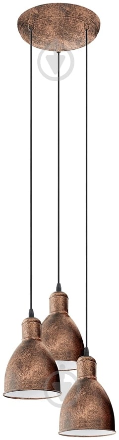 Підвіс Eglo Priddy 1 3x60 Вт E27 антична мідь 49493 - фото 1